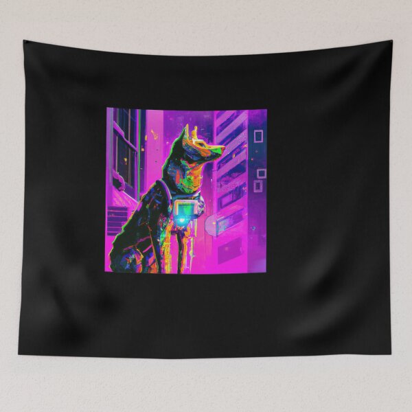 Item preview, Futuristic Pup in a Neon Dream in a Technicolor World designed and sold by Cosmic-graphics.