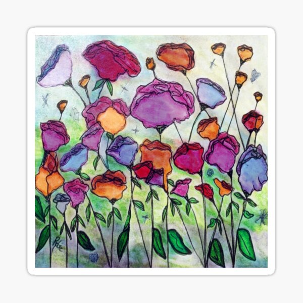 Poppy field Sticker