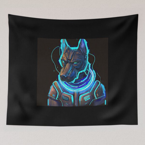 Item preview, Retro Futuristic Pup A Synthetic Dream Come True designed and sold by Cosmic-graphics.