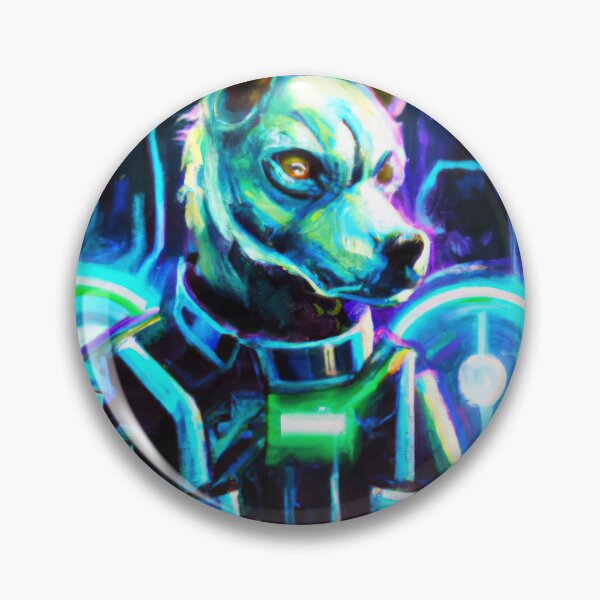 Item preview, Cyber Pup police in a Synthwave Wonderland designed and sold by Cosmic-graphics.