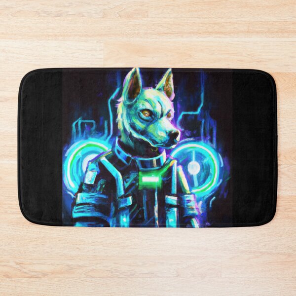 Item preview, Cyber Pup police in a Synthwave Wonderland designed and sold by Cosmic-graphics.