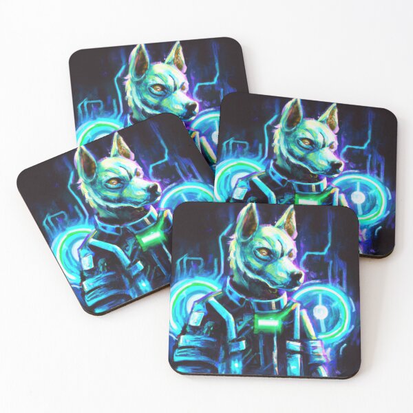 Item preview, Cyber Pup police in a Synthwave Wonderland designed and sold by Cosmic-graphics.