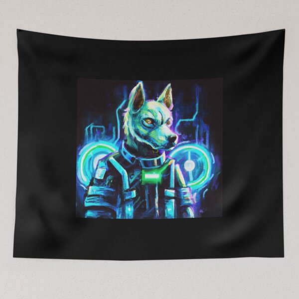 Item preview, Cyber Pup police in a Synthwave Wonderland designed and sold by Cosmic-graphics.