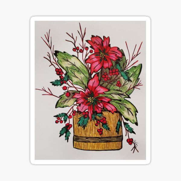 Christmas floral Sticker