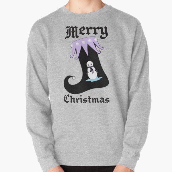 Pastel Goth Christmas | Creepy Stocking | Dying Snowman Pullover Sweatshirt