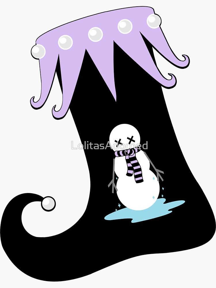 Pastel Goth Christmas | Creepy Stocking | Dying Snowman by LolitasAdorned
