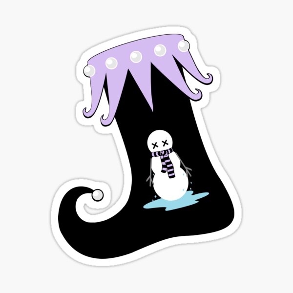 Pastel Goth Christmas | Creepy Stocking | Dying Snowman Sticker
