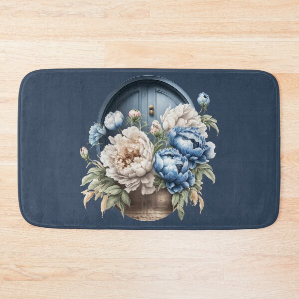 Item preview, Blue and Cream Peonies at the Front Door designed and sold by Sherry Hallemeier.