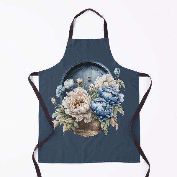 Item preview, Blue and Cream Peonies at the Front Door designed and sold by Sherry Hallemeier.