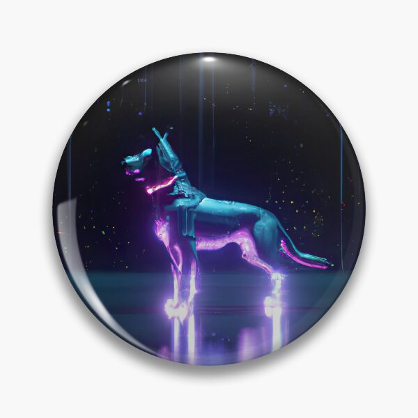 Item preview, The Neon Dog, A Retro Futuristic Portrai designed and sold by Cosmic-graphics.