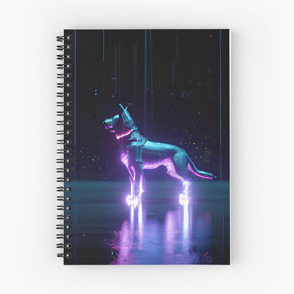 Item preview, The Neon Dog, A Retro Futuristic Portrai designed and sold by Cosmic-graphics.