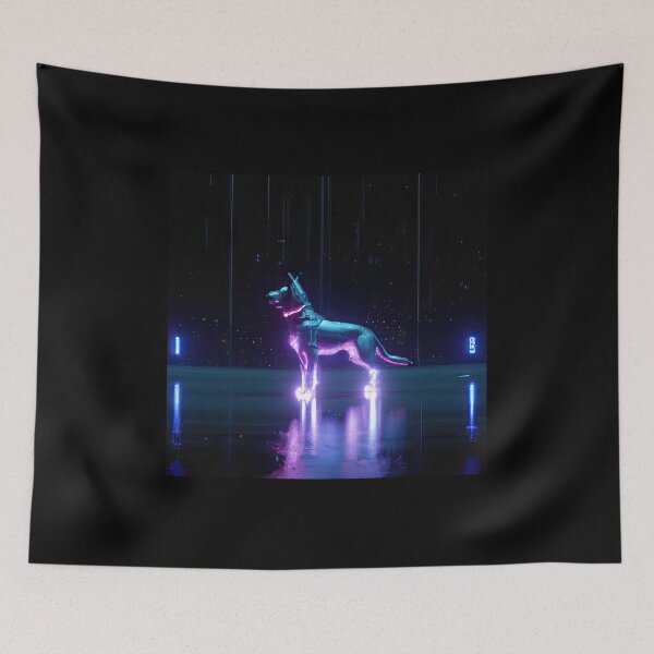 Item preview, The Neon Dog, A Retro Futuristic Portrai designed and sold by Cosmic-graphics.