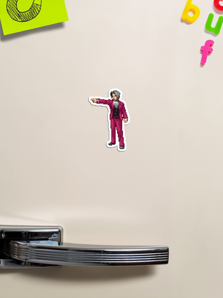 Ace Attorney Investigations Edgeworth Sprite Sticker for Sale by vivianby