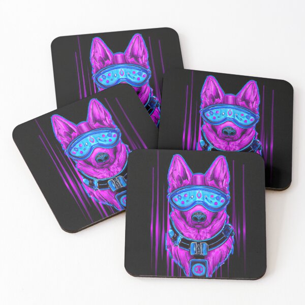 Item preview, Futuristic Pup A Synthwave Love Story designed and sold by Cosmic-graphics.