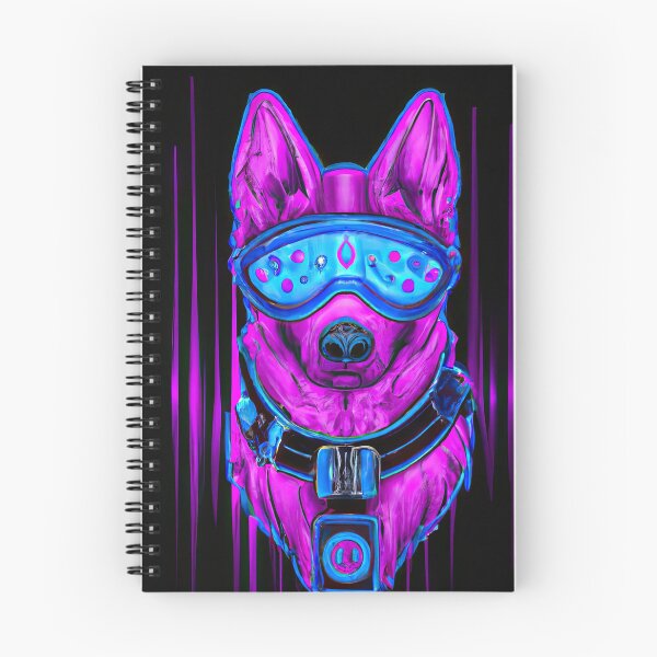 Item preview, Futuristic Pup A Synthwave Love Story designed and sold by Cosmic-graphics.