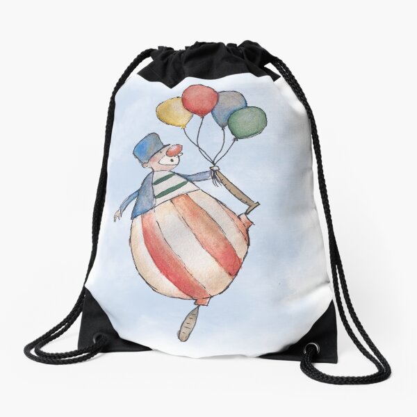 Clown With Balloons Drawstring Bag