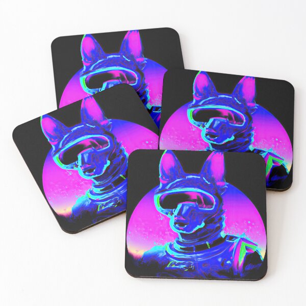Item preview, Cute Cyberpup A Techno Dream in a Synthwave World designed and sold by Cosmic-graphics.