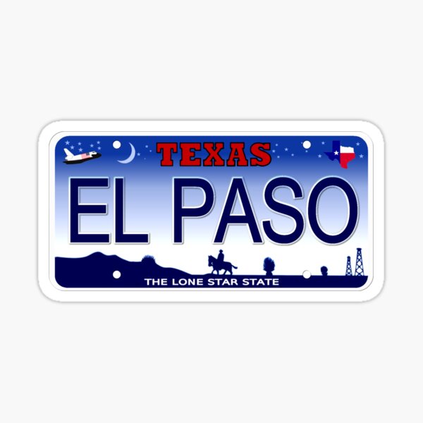 El Paso Texas State License Plate Sticker