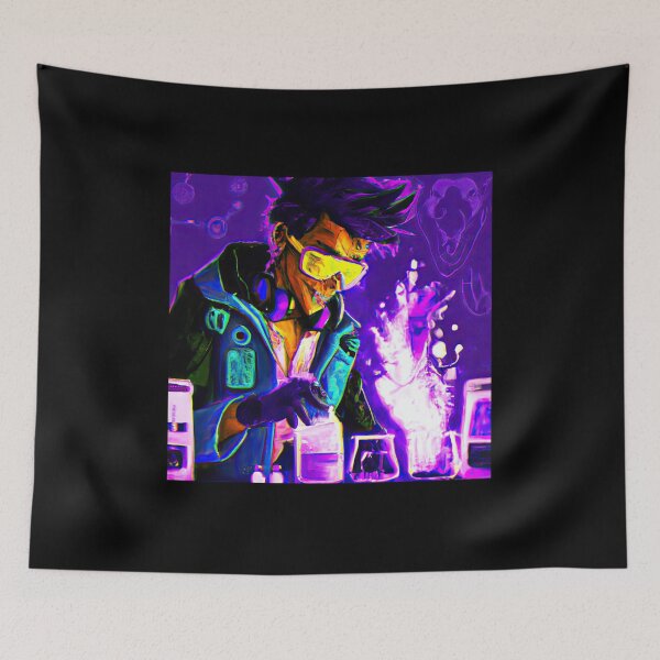 Item preview, Cool Futuristic Scientist in a Synthwave Wonderland designed and sold by Cosmic-graphics.