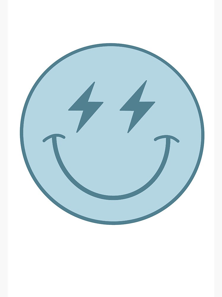 Blue lightning bolt smiley face