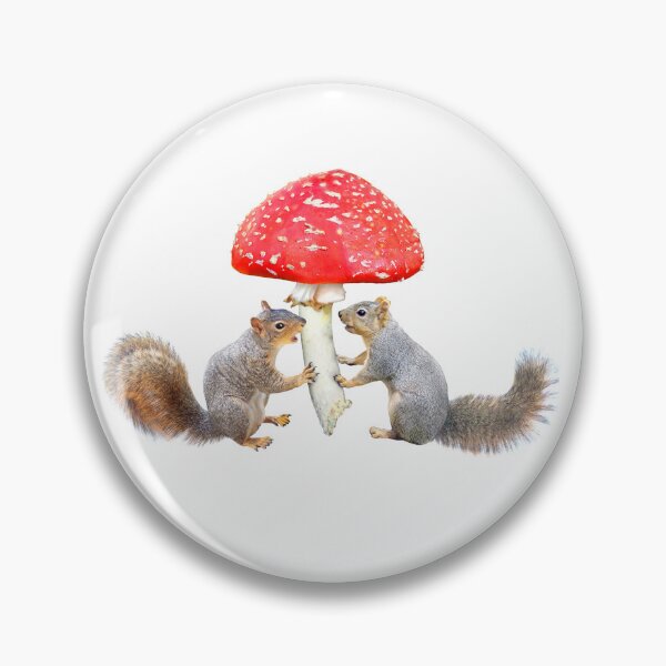 Item preview, Squirrels with Red Amanita Mushroom designed and sold by catsclips.