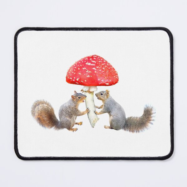 Item preview, Squirrels with Red Amanita Mushroom designed and sold by catsclips.