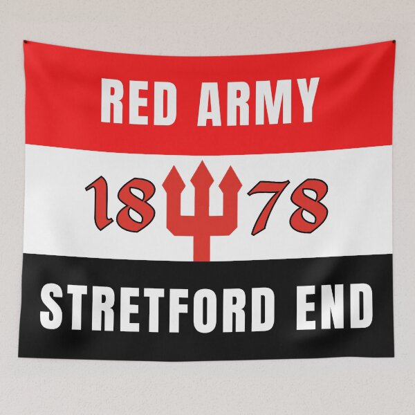 Item preview, TAPESTRIES RED ARMY STRETFORD END designed and sold by MagicFootball.
