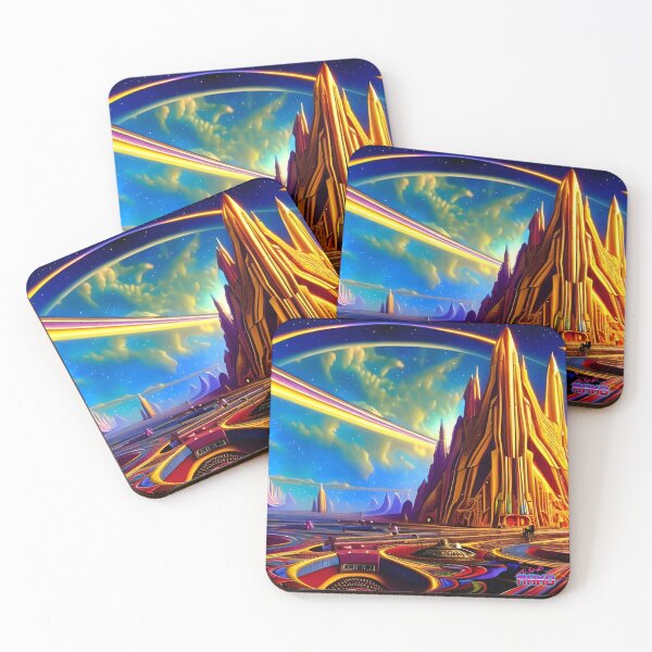 Item preview, Retro Scifi Skyline Deco CXLI designed and sold by AliceMako.
