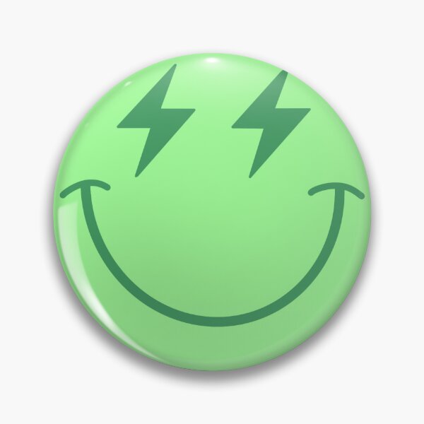 Item preview, green lightning bolt smiley face designed and sold by trippyzipp.