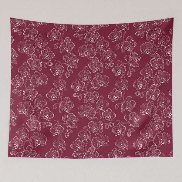 Item preview, The contours of orchids . red   background .  designed and sold by fuzzyfox.