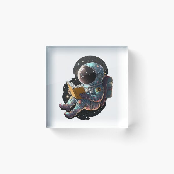 Item preview, Astronaut Reading in space Digital Illustration designed and sold by HowlHei.