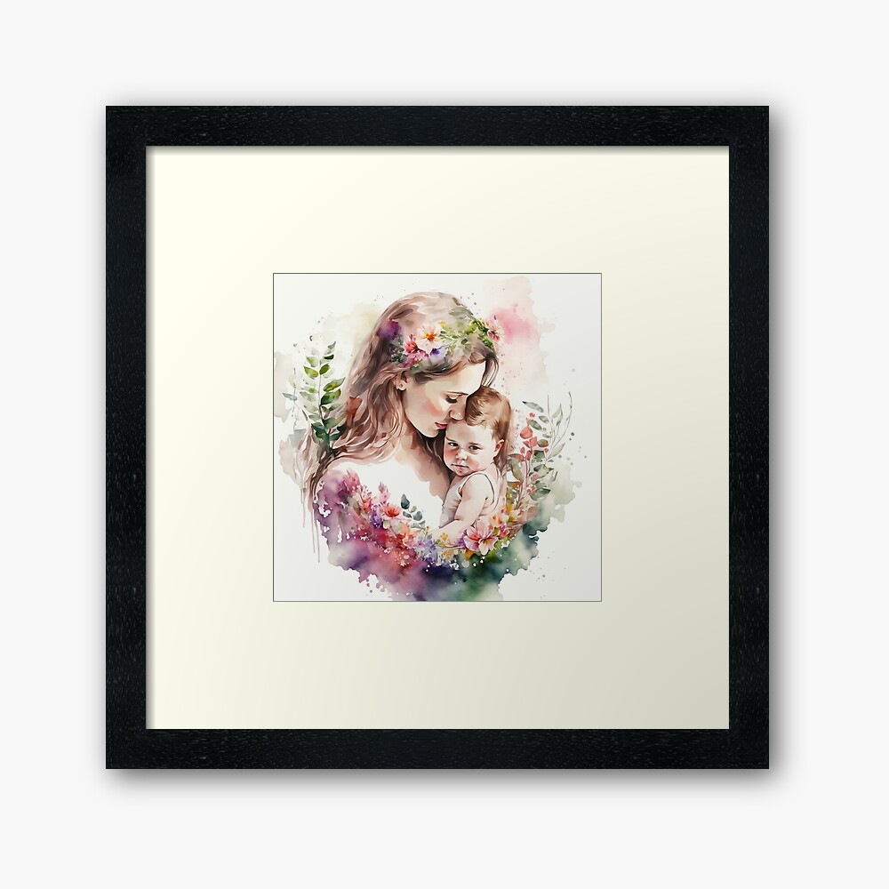 Mother and child - watercolor print  Poster for Sale by Bellbird