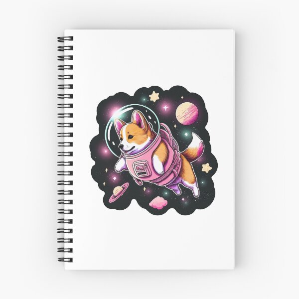 Item preview, Valentine Astronaut Corgi Floating in Space Digital Illustration designed and sold by HowlHei.