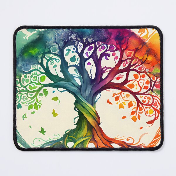 Item preview, Celtic Tree of Life Rainbow Colored Watercolor Pagan  designed and sold by CGSGraphics.