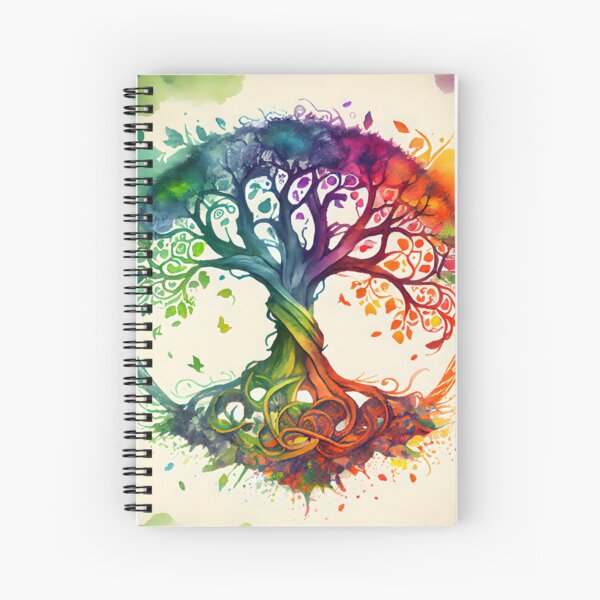 Artikel-Vorschau von Keltischer Baum des Lebens-Regenbogen-farbiger Aquarell-Heide, designt und verkauft von CGSGraphics.