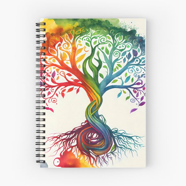 Item preview, Celtic Tree of Life Rainbow Colored Watercolor Pagan  designed and sold by CGSGraphics.