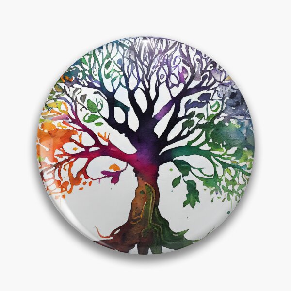 Item preview, Rainbow Colored Celtic Tree of Life Watercolor Pagan Wiccan designed and sold by CGSGraphics.