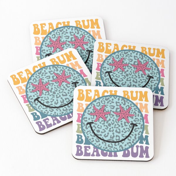 Item preview, Beach Bum Leopard Print Smiley Face  designed and sold by FortuneCookieTs.