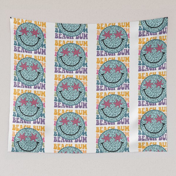 Item preview, Beach Bum Leopard Print Smiley Face  designed and sold by FortuneCookieTs.