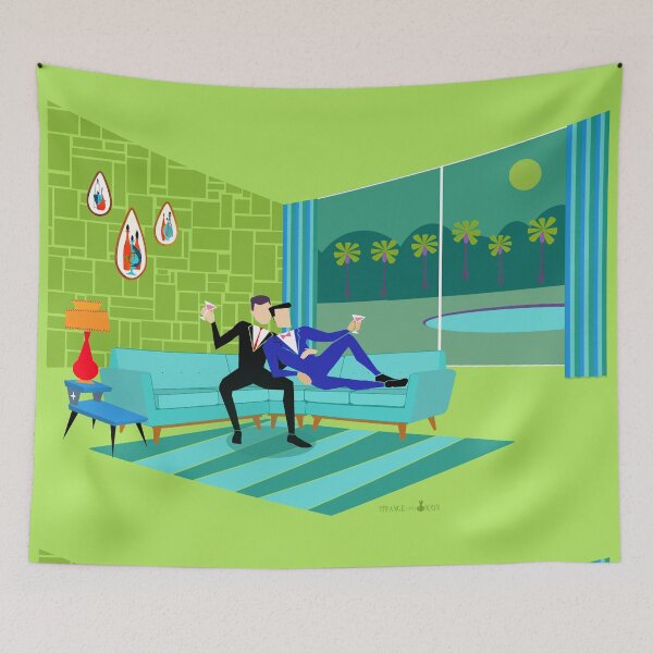 Item preview,  Retro Romantic Gay Couple  designed and sold by StrangeLilOnion.