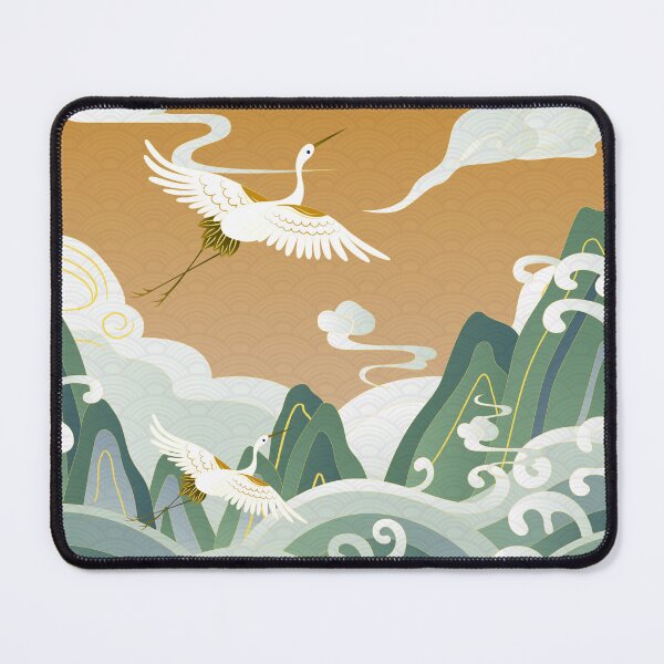 Item preview, classical auspicious sea waves alpine auspicious clouds crane designed and sold by UnaWu533.