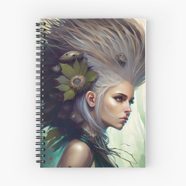 Item preview, Fantastical Forest Queen: A Digital Portrait of a Hedgehog-Haired Woman designed and sold by oanaunciuleanu.
