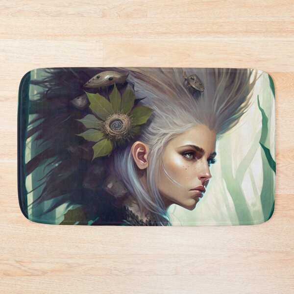 Item preview, Fantastical Forest Queen: A Digital Portrait of a Hedgehog-Haired Woman designed and sold by oanaunciuleanu.