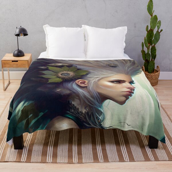 Item preview, Fantastical Forest Queen: A Digital Portrait of a Hedgehog-Haired Woman designed and sold by oanaunciuleanu.