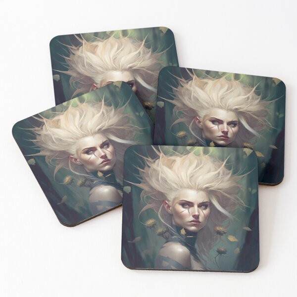 Item preview, Fantastical Forest Queen: A Digital Portrait of a Hedgehog-Haired Woman designed and sold by oanaunciuleanu.