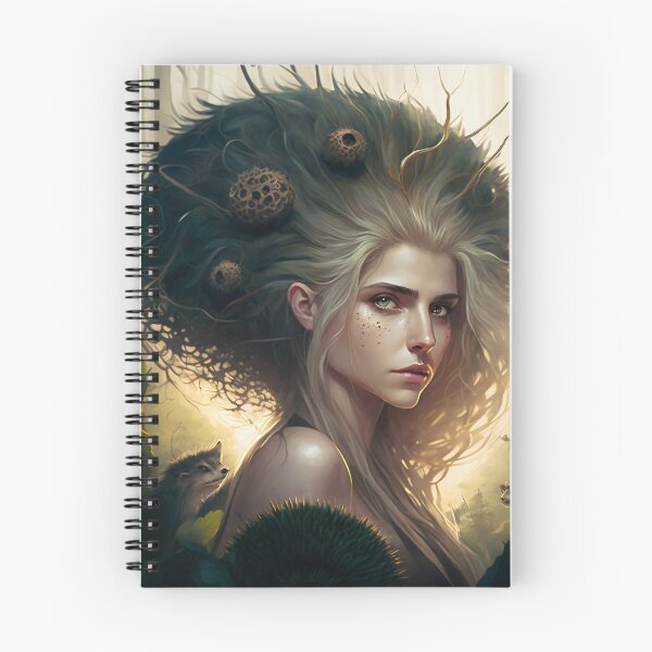 Item preview, Fantastical Forest Queen: A Digital Portrait of a Hedgehog-Haired Woman designed and sold by oanaunciuleanu.
