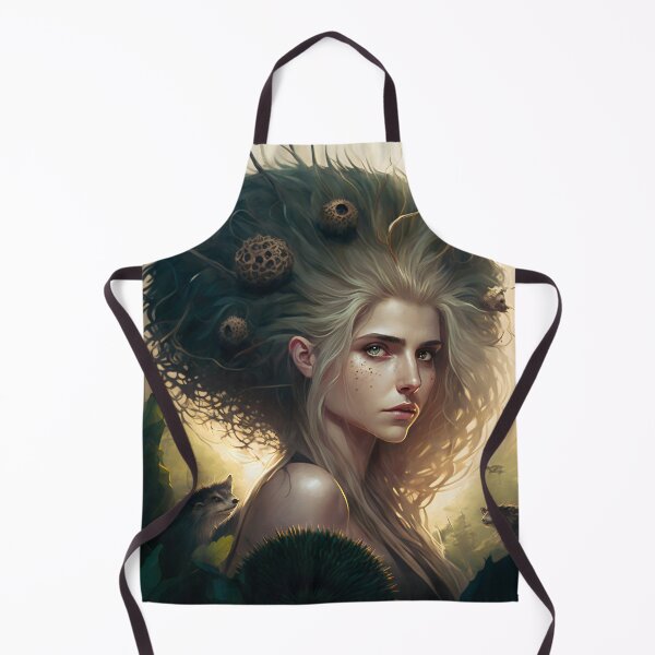 Item preview, Fantastical Forest Queen: A Digital Portrait of a Hedgehog-Haired Woman designed and sold by oanaunciuleanu.