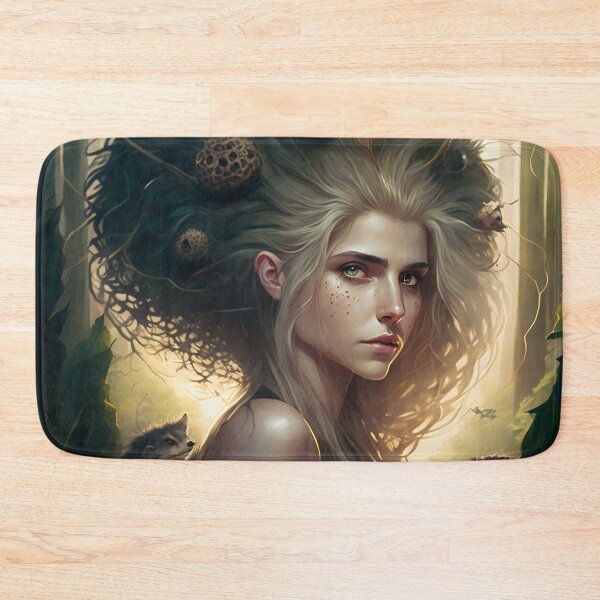 Item preview, Fantastical Forest Queen: A Digital Portrait of a Hedgehog-Haired Woman designed and sold by oanaunciuleanu.