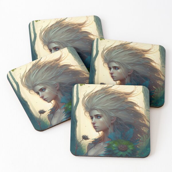 Item preview, Fantastical Forest Queen: A Digital Portrait of a Hedgehog-Haired Woman designed and sold by oanaunciuleanu.