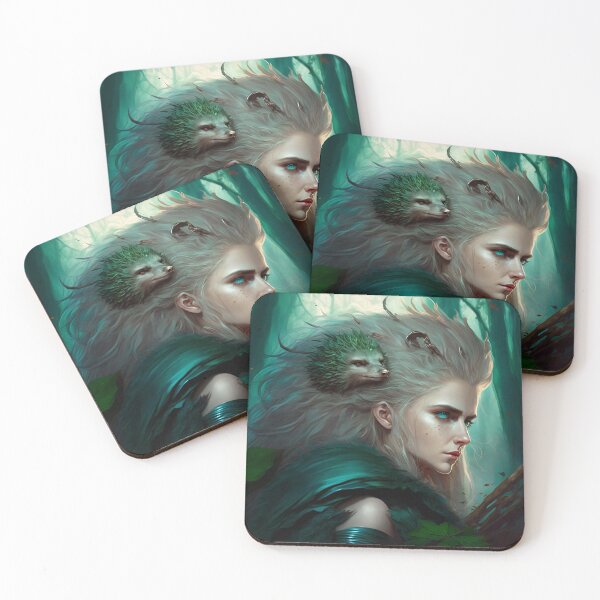 Item preview, Fantastical Forest Queen: A Digital Portrait of a Hedgehog-Haired Woman designed and sold by oanaunciuleanu.